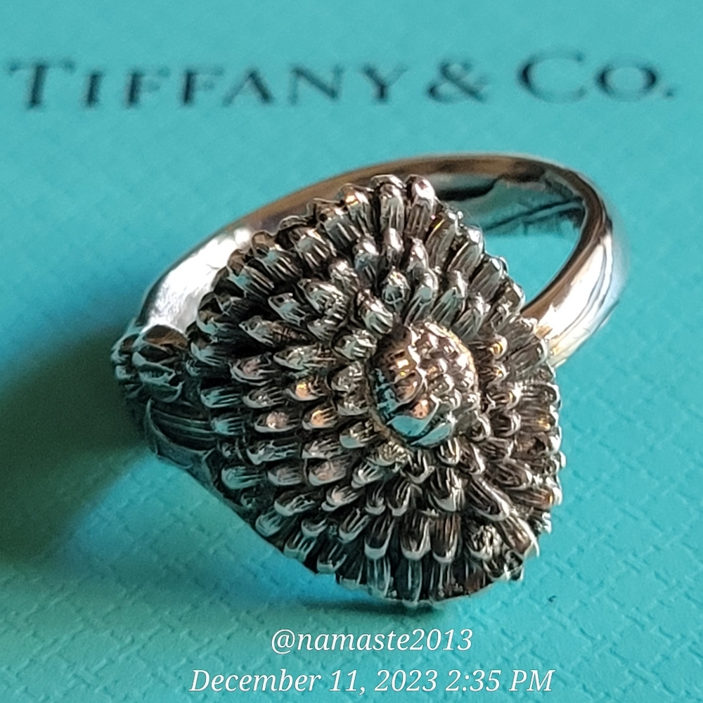 1885 Tiffany & Co. Dandelion Spoon Ring in Sterling Silver Luxury Designer #75